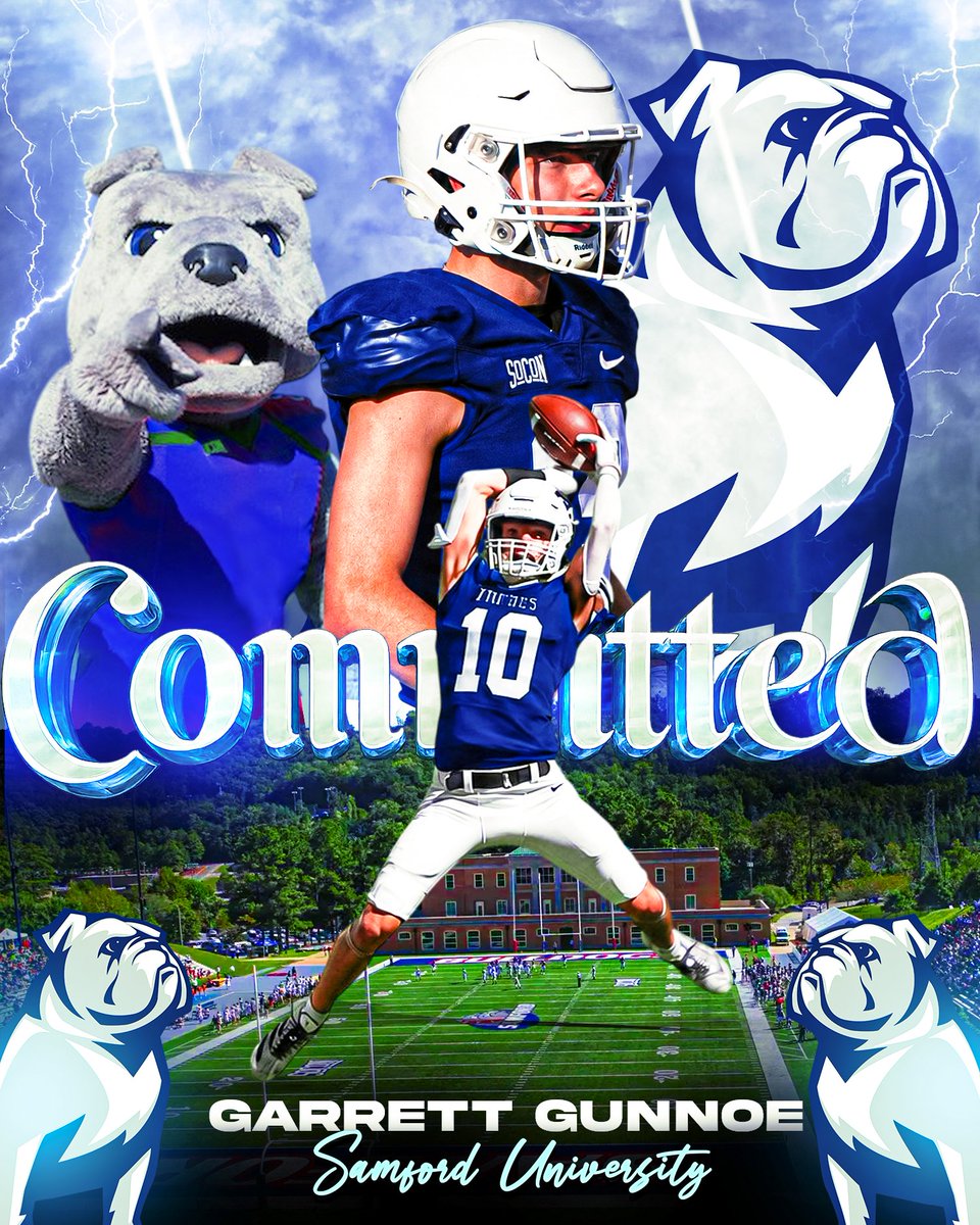 GarrettGunnoe1's tweet photo. #AGTG I am Blessed &amp; excited to announce my commitment to @SamfordFootball.  Phil 4:13 @Coach_Grass @DrewSwinney5 @SamfordSports @Shaun_Rut @RossRoby1 @TXPSMedia @TXPrivateFBGuy @HP_ThePark @tapps247 @AthleticsHP @Elitedesigns_1 https://t.co/5VNSmnu079