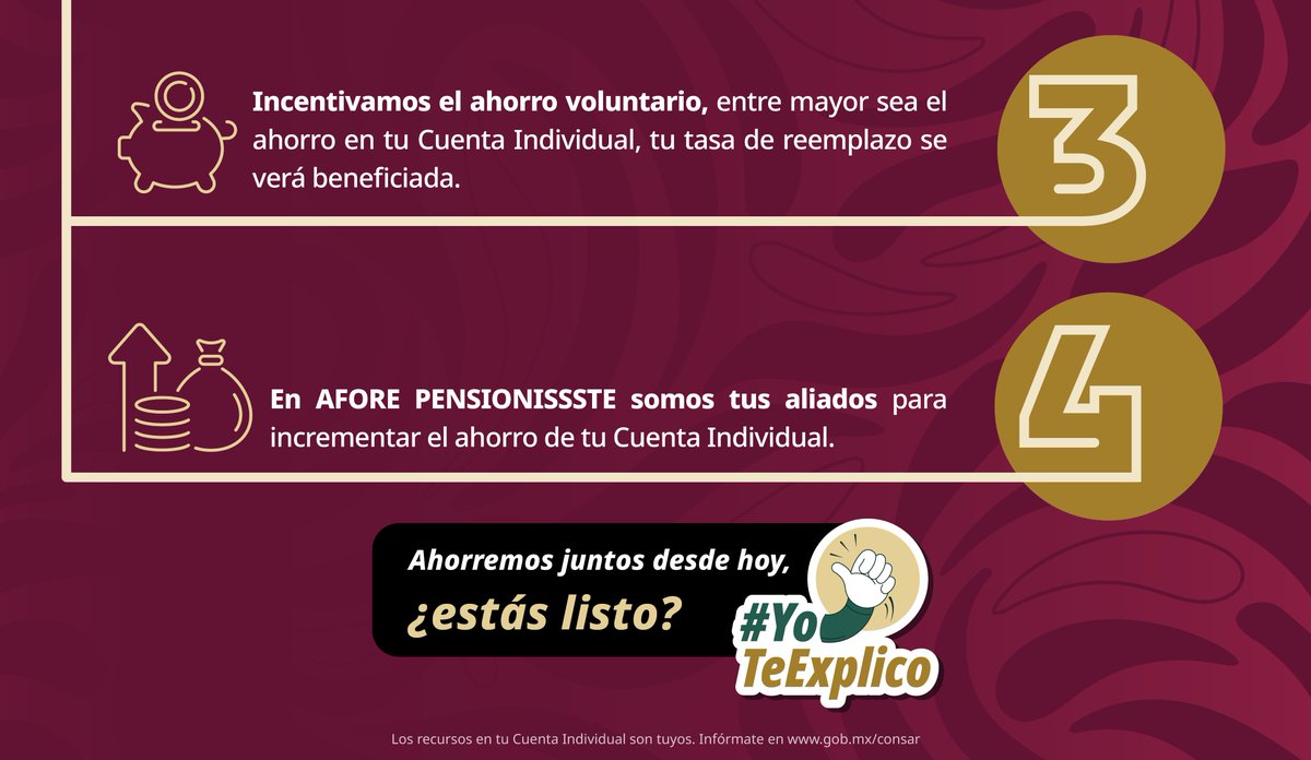 PENSIONISSSTE_'s tweet photo. 😱 ¿Aún no estás en la Afore que te hace ganar?

Cámbiate hoy mismo con nosotros, gracias a nuestros beneficios que te ayudarán a incrementar tu ahorro, para que cumplas tus metas financieras y puedas financiar tu pensión.

📲Regístrate hoy mismo. Da clic aquí 👉https://t.co/KtVlzqXy6M