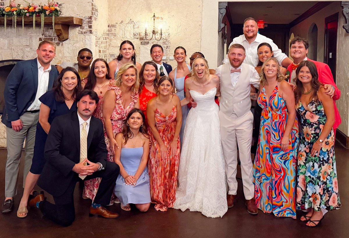 dylanlkirk's tweet photo. It was a @RLErockets1 party last night!!! Congratulations to Taylor &amp; Wesley Parker!!!!! 👰🏼‍♀️💍🤵🏼 @billgattus https://t.co/Ch4AMLjWWP