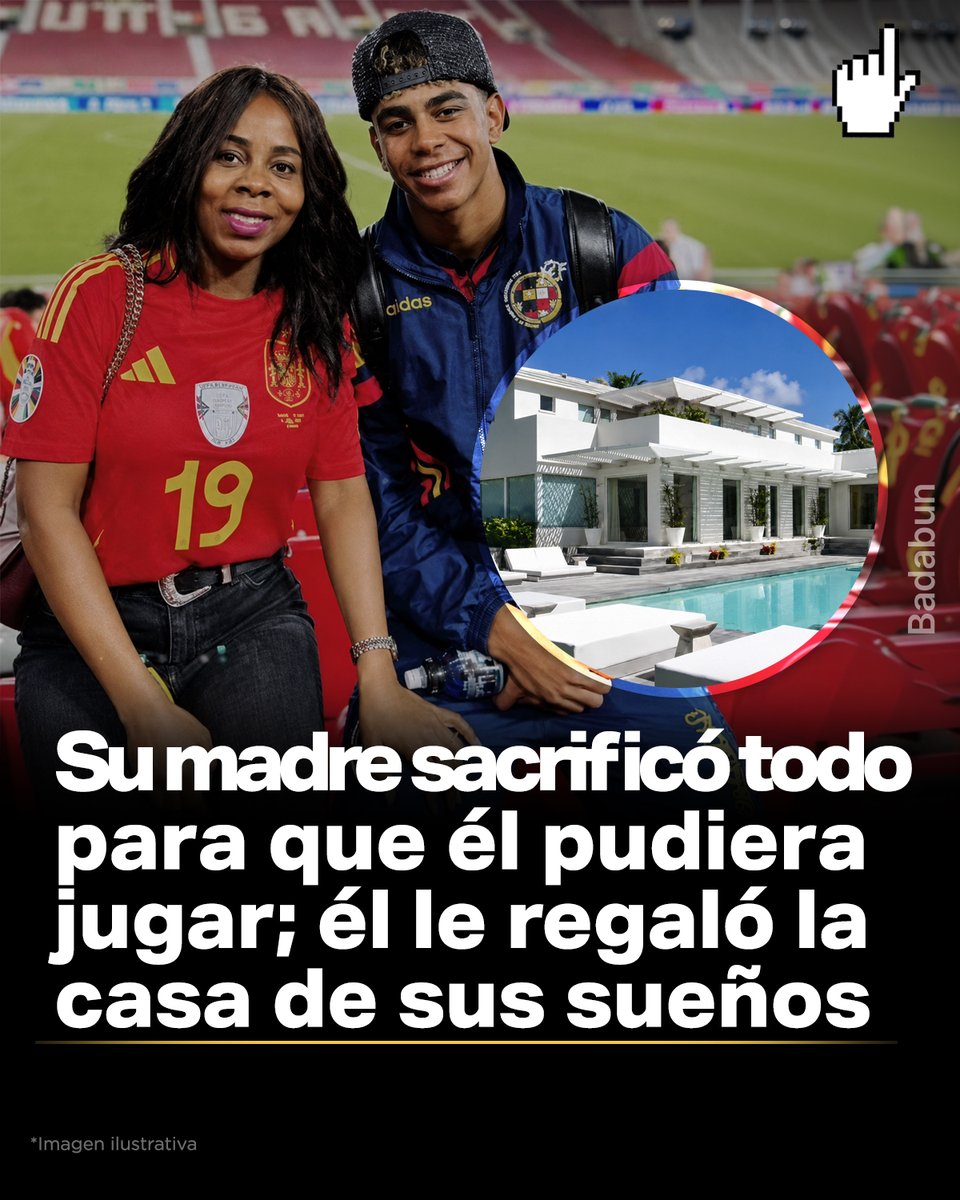 BadabunOficial's tweet photo. 👉👉 Llegó de Guinea Ecuatorial a España sin nada. Tuvo a su hijo siendo apenas una adolescente, y desde ese día su vida se resumió en una sola palabra: sacrificio. Sirvió mesas, aguantó jornadas eternas y renunció a sus propios sueños... para que su hijo pudiera perseguir el suyo. Ella no lo sabía, pero estaba criando a Lamine Yamal.

Los padres de Lamine se separaron cuando él era apenas un niño. En casa no sobraba nada, pero él tenía un balón... y una madre que jamás se rindió.

Ella insistía en que estudiara. Él le decía que no hacía falta, que iba a ser futbolista. Discutieron por eso durante años... hasta que la vida le dio la razón al niño.

A los 7 años, el Barcelona lo llevó a La Masia, la misma academia donde se formó Messi. Y a partir de ahí, todo fue historia: debutó con el primer equipo a los 15, marcó con la selección española a los 16, y a los 17 se coronó campeón de Europa como la gran estrella del torneo.

Y cuando el dinero llegó, Lamine no se compró un capricho. Hizo una pregunta: "Mamá... ¿en qué zona quieres tu casa?". La mujer que sirvió mesas durante años, ahora elegía la casa de sus sueños.

Cuando le preguntaron si sentía presión por cargar con toda España, él respondió: "Presión es la que tuvo mi madre, que me tuvo siendo una niña. Yo solo tengo que jugar al fútbol."
Porque los récords se rompen... pero lo que hizo su madre por él, eso no lo rompe nadie.