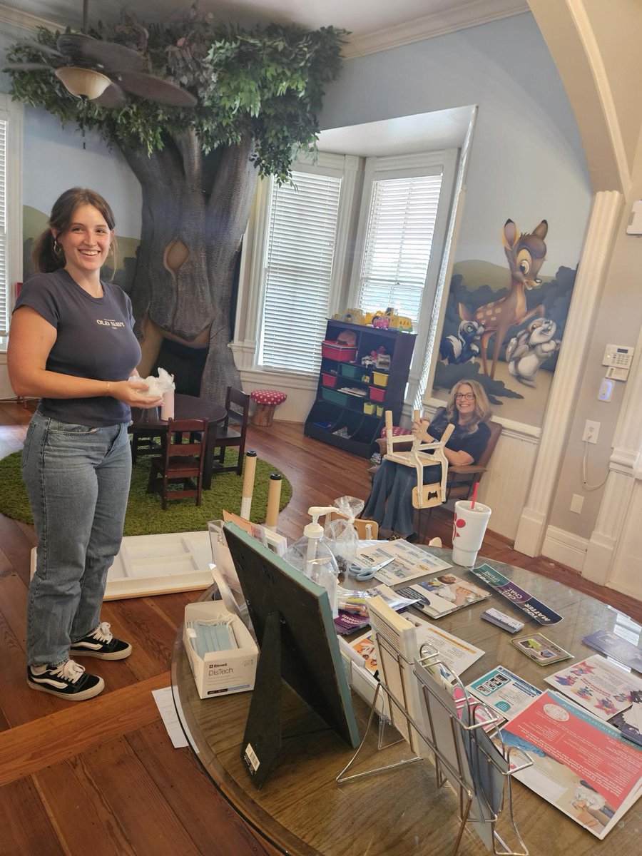 SCSAC's tweet photo. Our kids' play &amp; treasure box area is getting a makeover! We're creating a fun, welcoming space where kiddos &amp; teens can play, explore, &amp; feel at ease while visiting our office. Pictured are Lauren &amp; Gayla, rolling up their sleeves &amp; assembling new tables &amp; chairs for the space. https://t.co/fW79dFHwjc