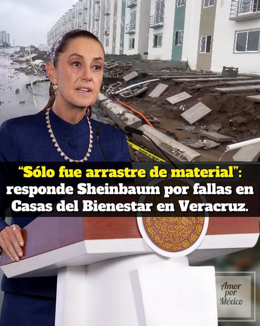 macenrom's tweet photo. LOS EUFEMISMOS DEL BIENESTAR
Tras los severos daños reportados en calles y banquetas de las Viviendas del Bienestar en Veracruz, Sheinbaum aseguró que, según el informe del Infonavit, no se trató de una falla mayor, sino de un espontáneo “arrastre de material”. https://t.co/zw86rAt2x2