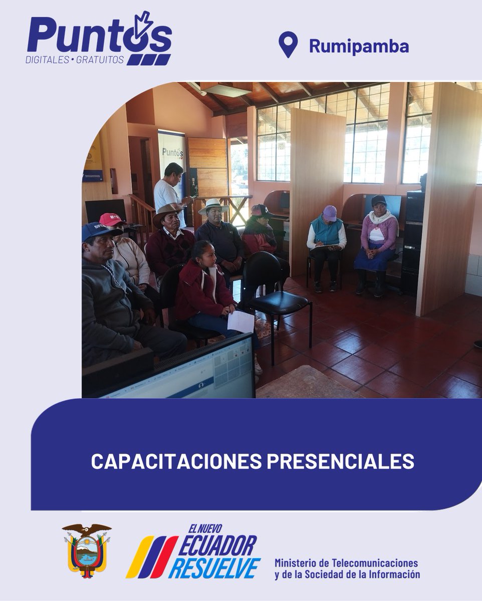 PdgRumipamba's tweet photo. En el PDG Rumipamba, los usuarios que nos visitan tienen la oportunidad de utilizar los servicios de conectividad gratuita para el desempeño de sus actividades académicas y laborales.
Servicios
Internet
Servicios Gubernamentales
Copias e impresiones
Capacitaciones https://t.co/UDIkRzXqQ3