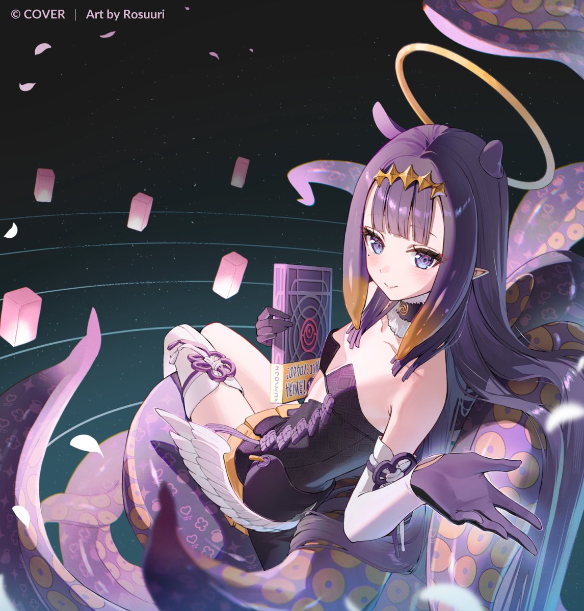 rosuuri's tweet photo. I drew the art for Ninomae Ina’nis x HYTE PC case🐙 #inART https://t.co/9iolygPPhx