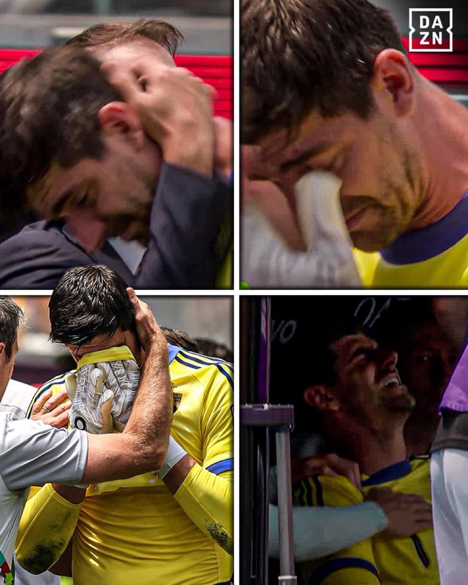 MadridXtra's tweet photo. 🚨 Thibaut Courtois crying. @DAZN 💔 https://t.co/uKoVdq0wZm