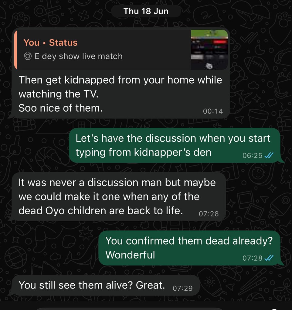 WOkene's tweet photo. I waited until this moment to share this chat with an Obidient.

Their concern was never about empathy or the victims. It was always about scoring cheap political points for the Agulu fraud who will never become President. https://t.co/AvGfy4XoLu