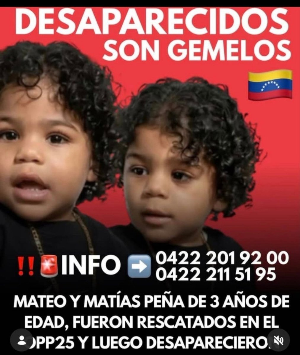 TAMARA_SUJU's tweet photo. #Venezuela: ellos son los gemelos Mateo y Matias Peña de 3 años. Estan DESAPARECIDOS luego de que fueran rescatados con vida las primeras horas despues del Terremoto.  Su padre pide hoy lo siguiente 👇en el video. 

Donde estan los Gemelos Mateo y Matias? https://t.co/fzEsn4psrE
