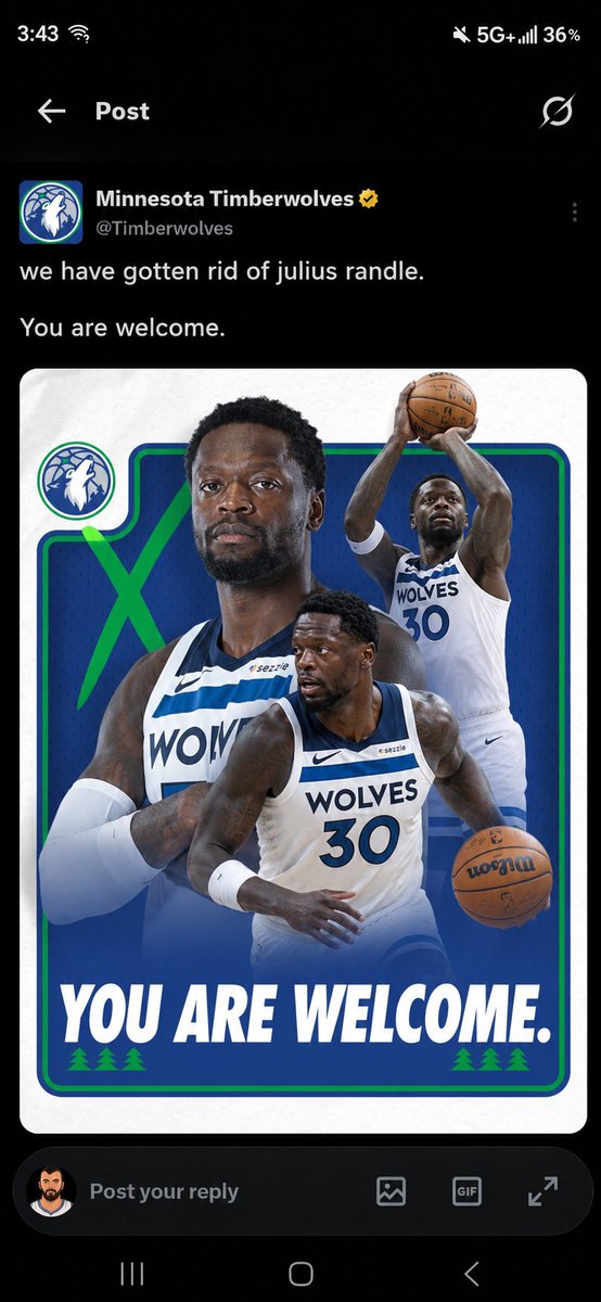 NikPekovicMuse's tweet photo. @Timberwolves I made a julius randle post for you https://t.co/rPhtAZGh9y