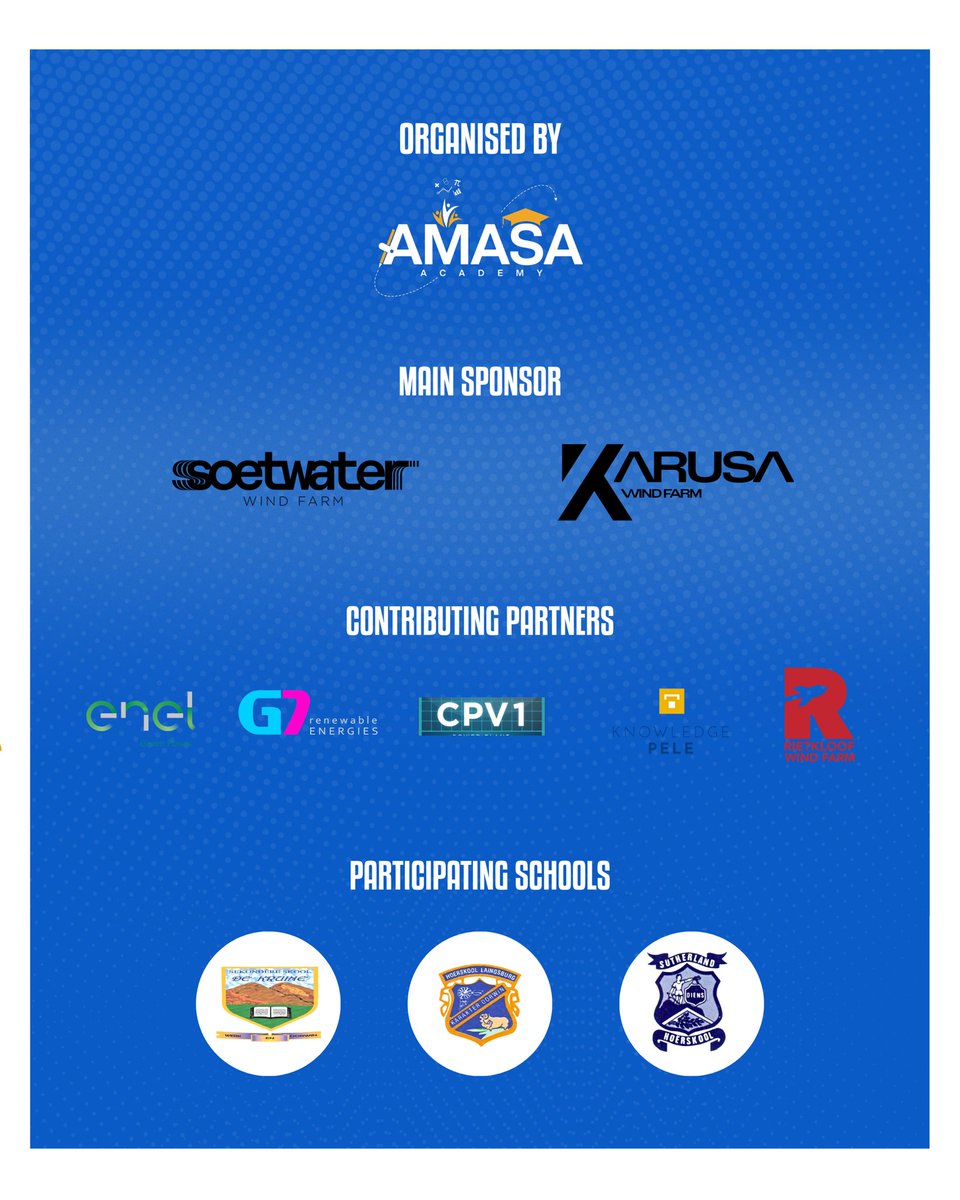 AcademyAmasa's tweet photo. 🎓 FIRST CENTRAL KAROO CAREER EXHIBITION 2026 🚀

Calling all Grade 9–12 learners from the Central Karoo!

Join us for an exciting day of career exploration, inspiration and opportunity. Meet universities, TVET colleges, industry professionals and leading renewable energy https://t.co/cZLgcIrTd0