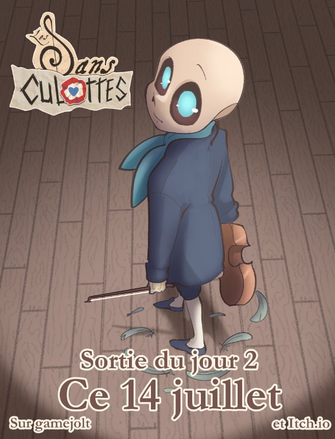 laboiteachipies's tweet photo. On espère que vous avez bien révisés vos cours d'histoire, car la suite arrive bientôt 👁️
__________
Release of day 2 of Les Sans Culottes this Tuesday, July 14 👀
#LesSansCulottes #utmv #Sanscest #visualnovel #undertalefangame https://t.co/3Ns9w6nDVs