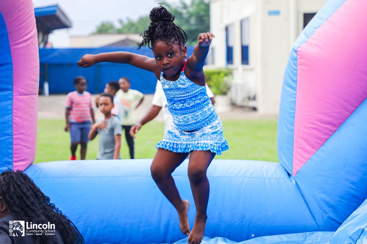 LCSGhana's tweet photo. Pure magic at the LCS Summer Camp Fun Fair today! Bouncy castles, trampolines, carousel rides, face painting, soccer, popcorn, cotton candy, and endless treats! So much fun packed into one amazing day.
#LCSSummerCamp #FunFair #KidsFun #LCSGhana #Summercamp https://t.co/irwD5RpZ7V