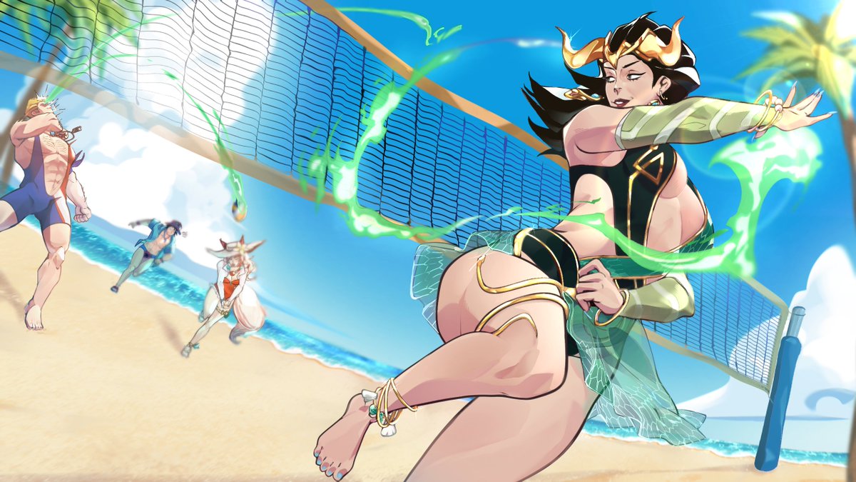 ayyur_exe's tweet photo. A Fair Game • Lady Loki Summer! 🌊⛱️

My entry for the Rivals Summer Fest Artwork Contest! ☀️🌊

I might post the SpeedPaint to YouTube later, so stay tuned?? 👀✨

#MarvelRivals #RivalsCreate #RivalsSummer https://t.co/2zlr5yUQcu