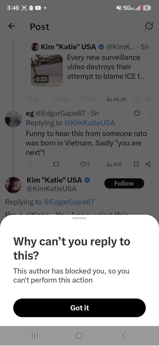 EdgarGape87's tweet photo. When shit hurts they just block you. They pay for freedome of speech and block the comments the itches their ass... https://t.co/N8HCmoMpAa
