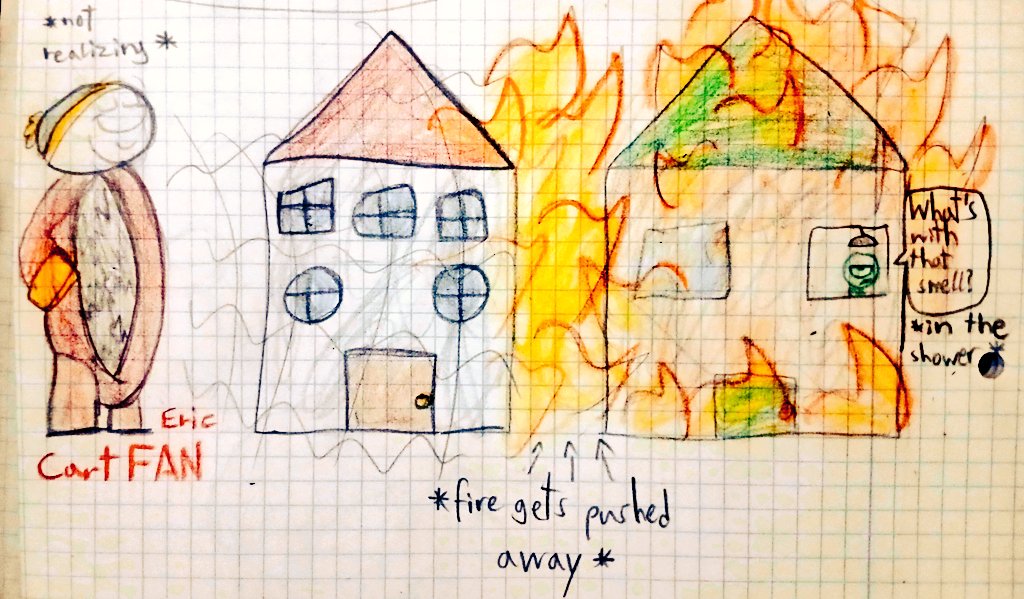 frasisert7's tweet photo. When your house is burning but you can turn into a fan/ventilator π¬π¨
#sptwt #southparkfanart #southpark #oc #spcartman #ericcartman #fan #fire #house #stupidity #nonsense #laced #burning https://t.co/zHfIKGfFbQ