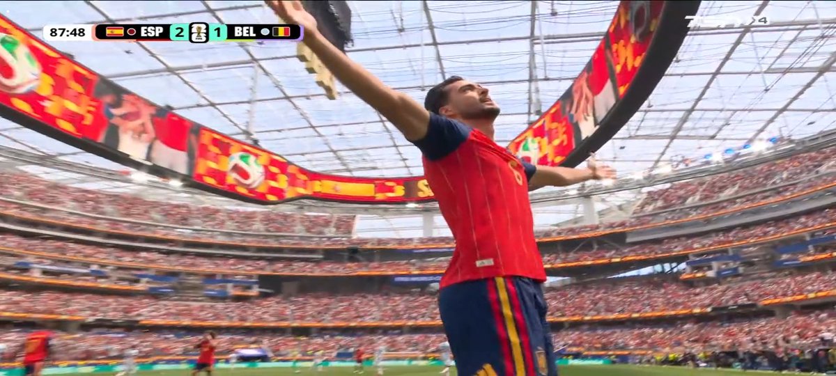 Ke7Com47652's tweet photo. #SpainVsBelgium #FIFAWorldCup #WorldCup2026 #Spain #Belgium #LaRoja #RedDevils #QuarterFinal #Football #Soccer #MatchDay #GameDay #Goal #Victory #Fans #FootballFans #WorldCupVibes #Ke7 #KE7Bet #BetWithKE7 #Ke7Winning #WinBig #SportsBetting 
It's merino .. Spain 2 Belgium 1 https://t.co/hhbxhpHDUI