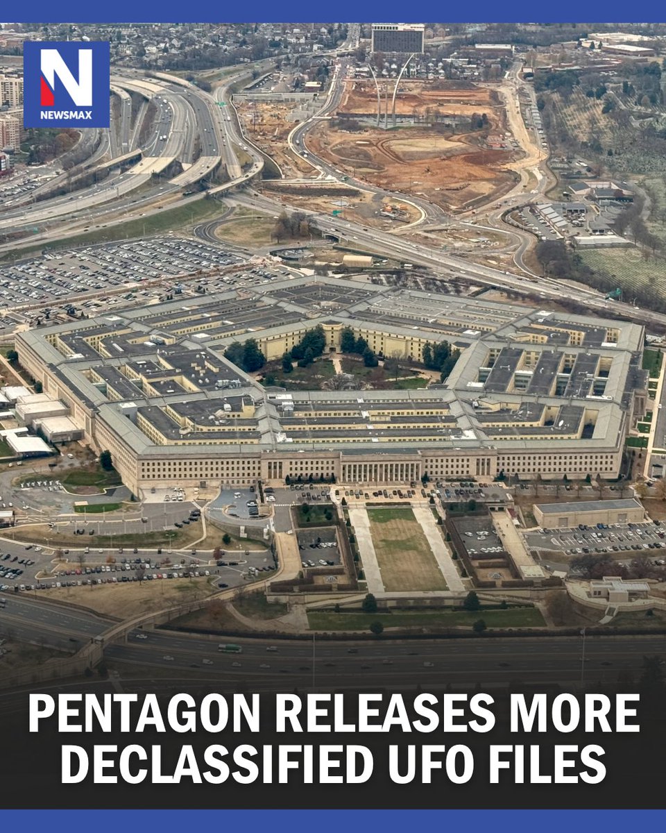 NEWSMAX's tweet photo. The War Department on Friday released additional declassified and historical Unidentified Anomalous Phenomena files. https://t.co/S0BAdwOiY5