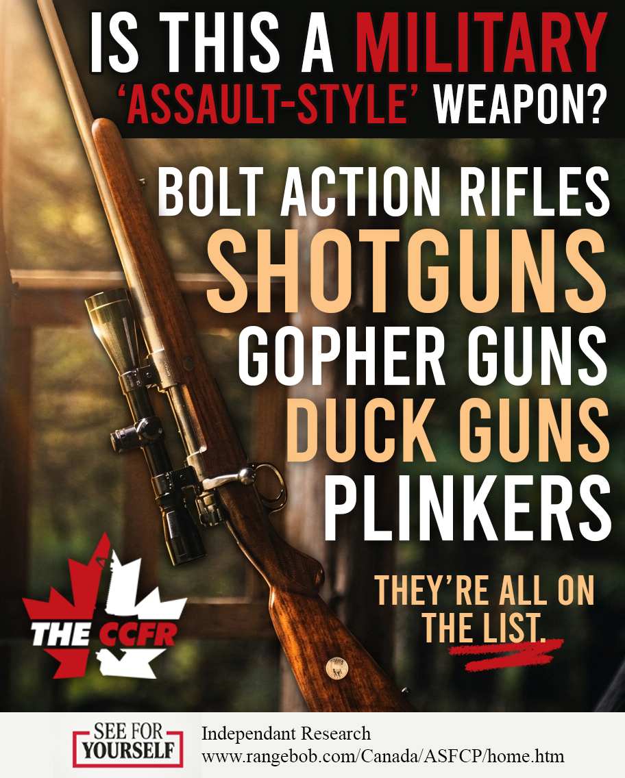 CCFR_CCDAF's tweet photo. Liberals claim they aren't banning hunting guns, but they absolutely are.

For starters, the List includes:
- 166 different types of Bolt Action rifles
- 159 makes &amp; models of Shotguns

Go see the full list breakdown by Independent Researcher 'RangeBob' 👉 https://t.co/2we3qspmV4 https://t.co/pxZ2Y4fraF
