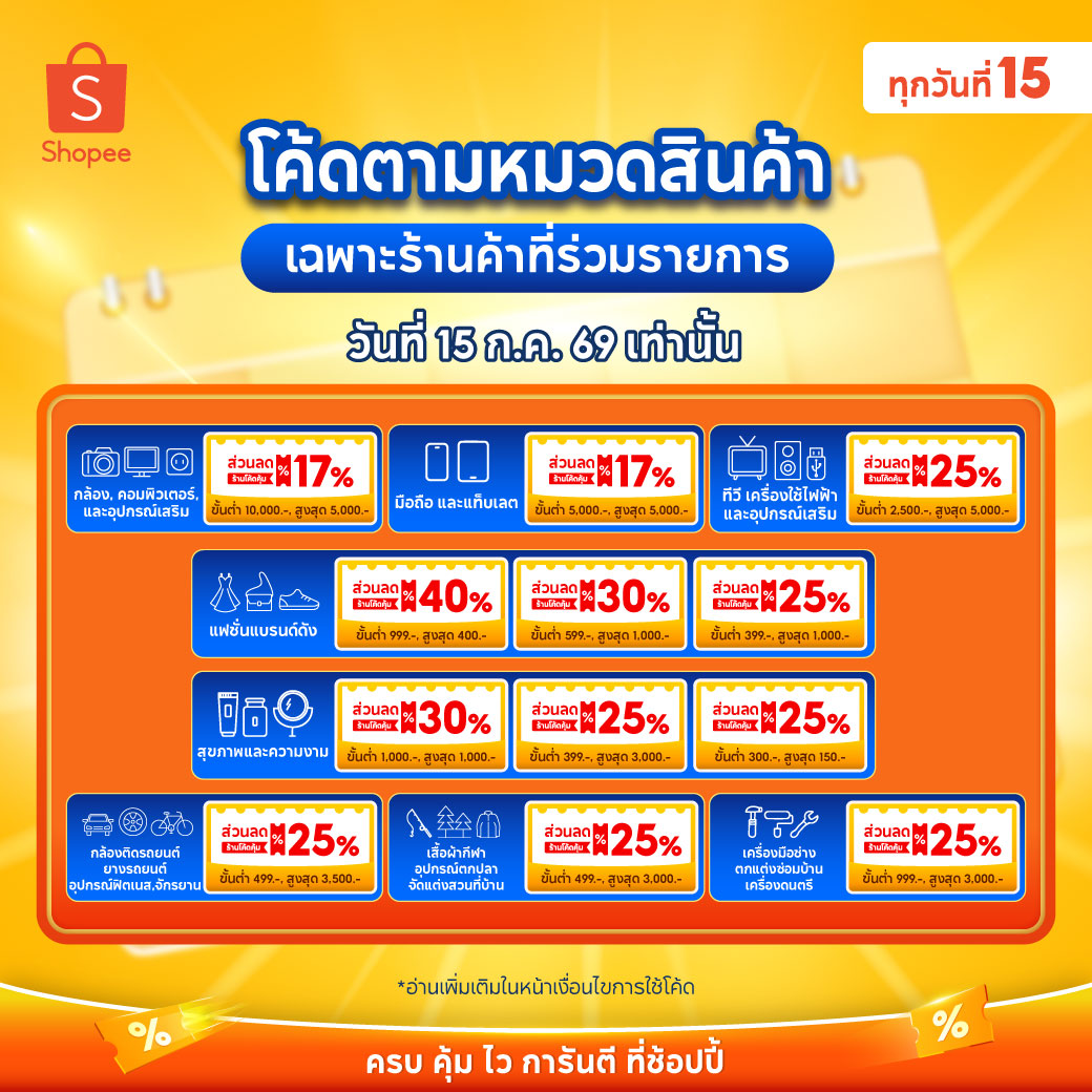 NNNani_tellpro's tweet photo. #ShopeeMidMonth 7.15
แคมเปญมีวันที่ 15 ก.ค. วันเดียว
🧡 เริ่มเก็บโค้ดล่วงหน้า 12 ก.ค. เป็นต้นไปค่ะ
👇
https://t.co/pWHa5F28yJ
🕛 โค้ดพิเศษเที่ยงคืน อายุ 5 นาที แจกทุกคน (ที่ไม่โดนบล็อกโค้ด)
👉 ลด 30% สูงสุด 1,500 บาท ขั้นต่ำ 500.- Mall ร้านโค้ดคุ้ม (ยกเว้นหมวดอิเล็กทรอนิกส์)
💎 โค้ดพิเศษ เฉพาะ ShopeeVIP
👉 ลด 50% สูงสุด 100 บาท ขั้นต่ำ 200.- Mall ร้านโค้ดคุ้ม *ต้องรีบใช้ตั้งแต่เที่ยงคืน
👉 ลด 30% สูงสุด 500 บาท ขั้นต่ำ 200.- ร้านโค้ดคุ้ม *โค้ดมี 4 เวลา ใช้ได้ทุกรอบ
🛒 โค้ดส่งฟรีไม่มีขั้นต่ำ ร้านโค้ดคุ้ม ลดค่าส่ง 39.-
💗 โค้ดเด็ด 4 เวลา ทุกไอดี
(เริ่มใช้ 00:00 น. เติม 12:00 / 18:00 / 20:00 น.)
👉 ลด 30% สูงสุด 1,000 บาท ขั้นต่ำ 1,000.- ร้านโค้ดคุ้ม (ยกเว้นหมวดอิเล็กทรอนิกส์)
👉 ลด 30% สูงสุด 300 บาท ขั้นต่ำ 300.- Mall ร้านโค้ดคุ้ม
👉 ลด 25% สูงสุด 500 บาท ขั้นต่ำ 200.- ร้านโค้ดคุ้ม
🛒 โค้ดส่งฟรีไม่มีขั้นต่ำ ร้านโค้ดคุ้ม
💖 โค้ดพิเศษตามหมวดหมู่ ร้านร่วมโค้ดคุ้ม
👗 หมวดแฟชั่น มีโค้ดลด 40% สูงสุด 400 บาท ขั้นต่ำ 999.-
🔌 หมวดอื่น ก็มีลดสูงสุด 5,000 บาท % ลดแตกต่างกันไป
---
นอกจากกดเก็บแล้ว ยังมีโค้ดกรอก 30WOW200
💫 ลด 30% สูงสุด 200 บาท ขั้นต่ำ 300.- ทุกร้านโค้ดคุ้ม ที่ต้องกรอกเก็บเองเหมือนเดิมนะคะ
🫶 https://t.co/Z1o0UPcnwd