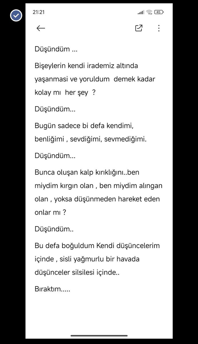 Ks_nur1's tweet photo. Geçen yıl nisan ayında yazdığım şeyi buldum , hayatımın en tecrübe edindiğim dönemi , iyi ki gördüm o insanları, şu an tiksinerek bakıyorum her şeye 👍🏻 https://t.co/nbCq45r6OK