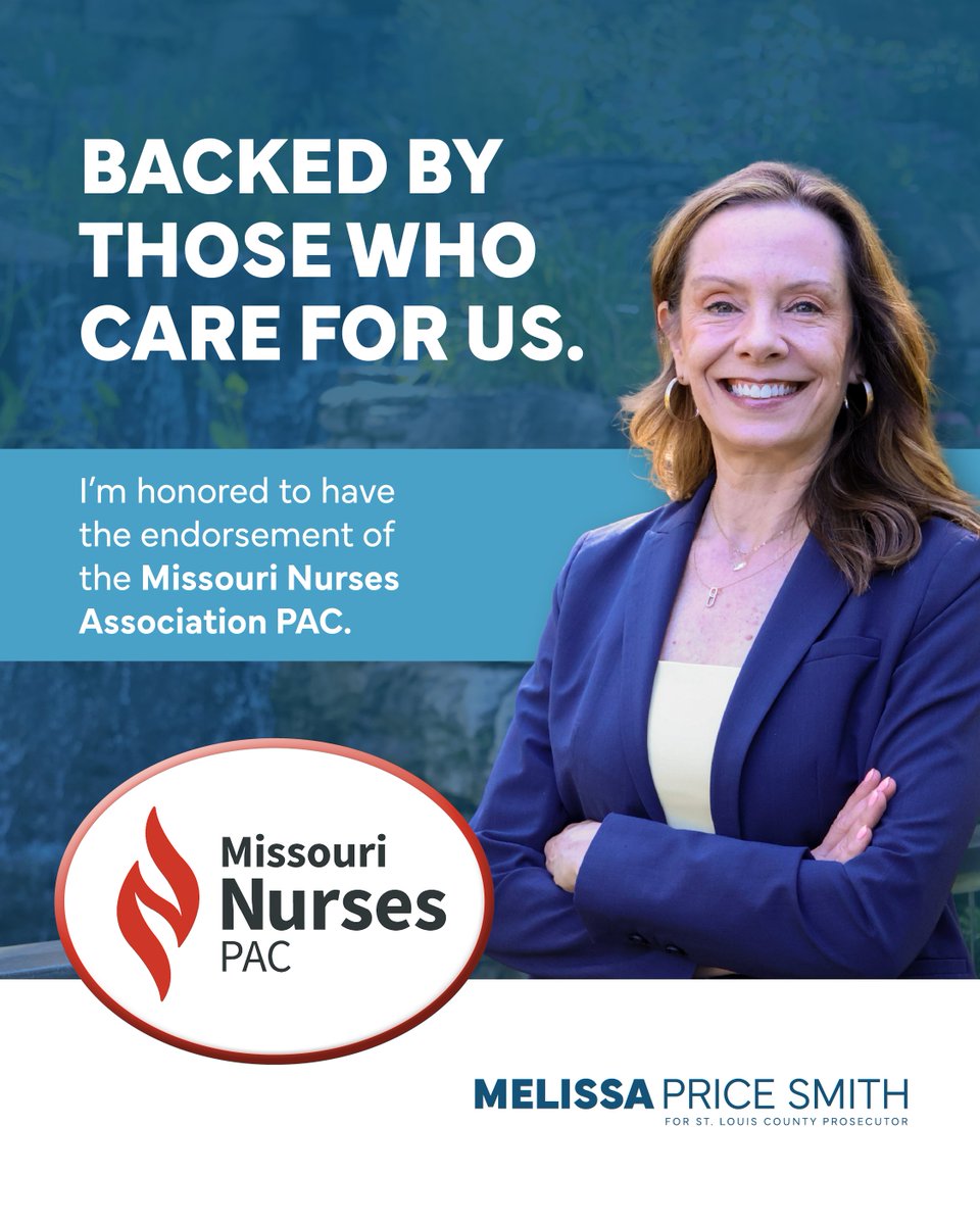 mpsstlcp's tweet photo. I am honored to receive the endorsement of the Missouri Nurses Association PAC. Having the support of those who care for our communities every day means so much to me. https://t.co/AA4t6D4zIl