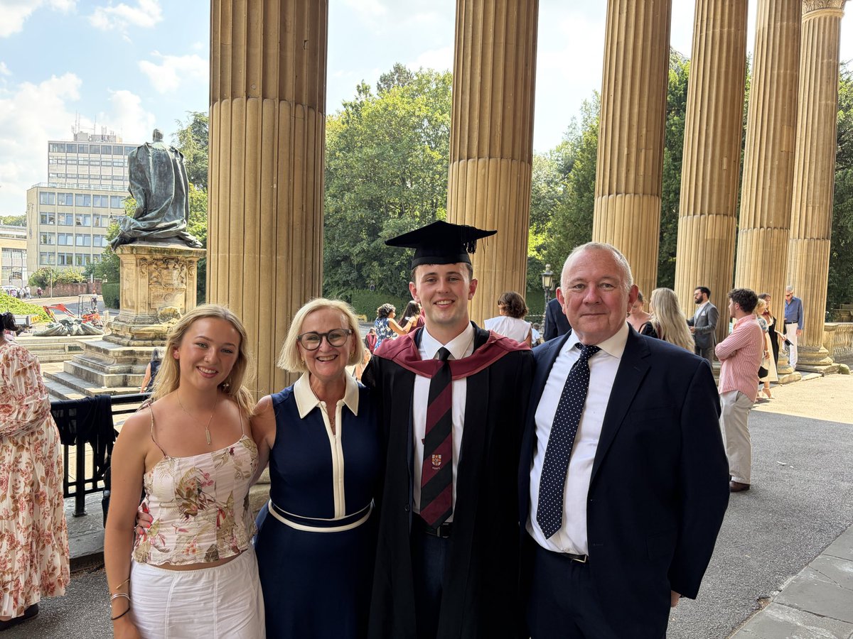 davidpbernie's tweet photo. Quick trip up to Bristol today for a spot of lunch and to see H receive his intercalated degree in functional and clinical anatomy. 2 more years for the medicine degree. https://t.co/XdKIcyUSIX