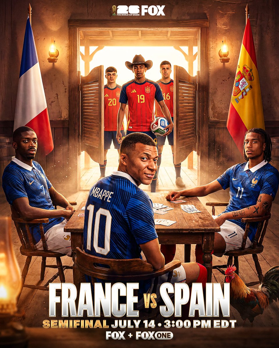 Abokr10's tweet photo. 🤯🔥 نصف نهائي كأس العالم 2026 
🇫🇷 فرنسا ✖️ اسبانيا 🇪🇸

🍿 مستحيل أحد يقدر يتوقع المباراة هذي كيف ممكن تكون ويمن يسيطر عليها ومين يسجل ومين يتأهل https://t.co/Y2TqYGjmi5