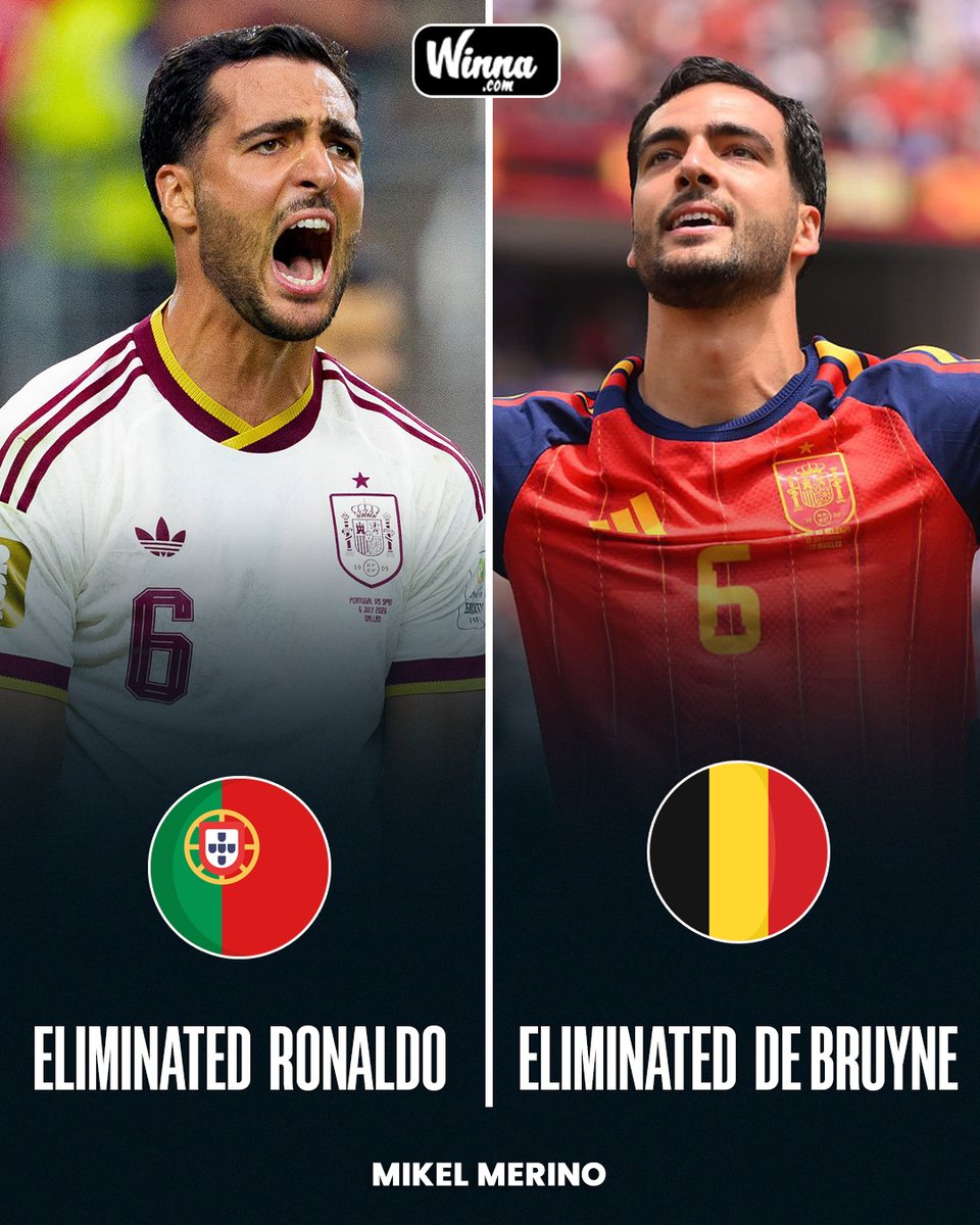 WinnaFC's tweet photo. 🚨| Mikel Merino ended Ronaldo's and De Bruyne's World Cup dreams in just four days.😳 https://t.co/WFTqzjKT1g