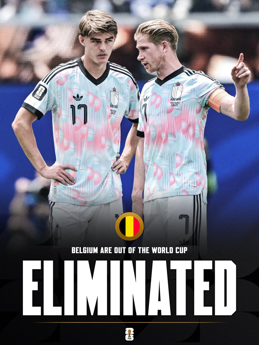 FootyDoseHQ's tweet photo. 🚨 • OFFICIAL: BELGIUM ARE OUT OF THE WORLD CUP 🇧🇪 https://t.co/kZCKmj5Dhy