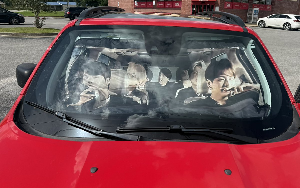 caughtinalie_5's tweet photo. My boys kept my car cool for me while I was at work 💜 https://t.co/H1dW44RVST