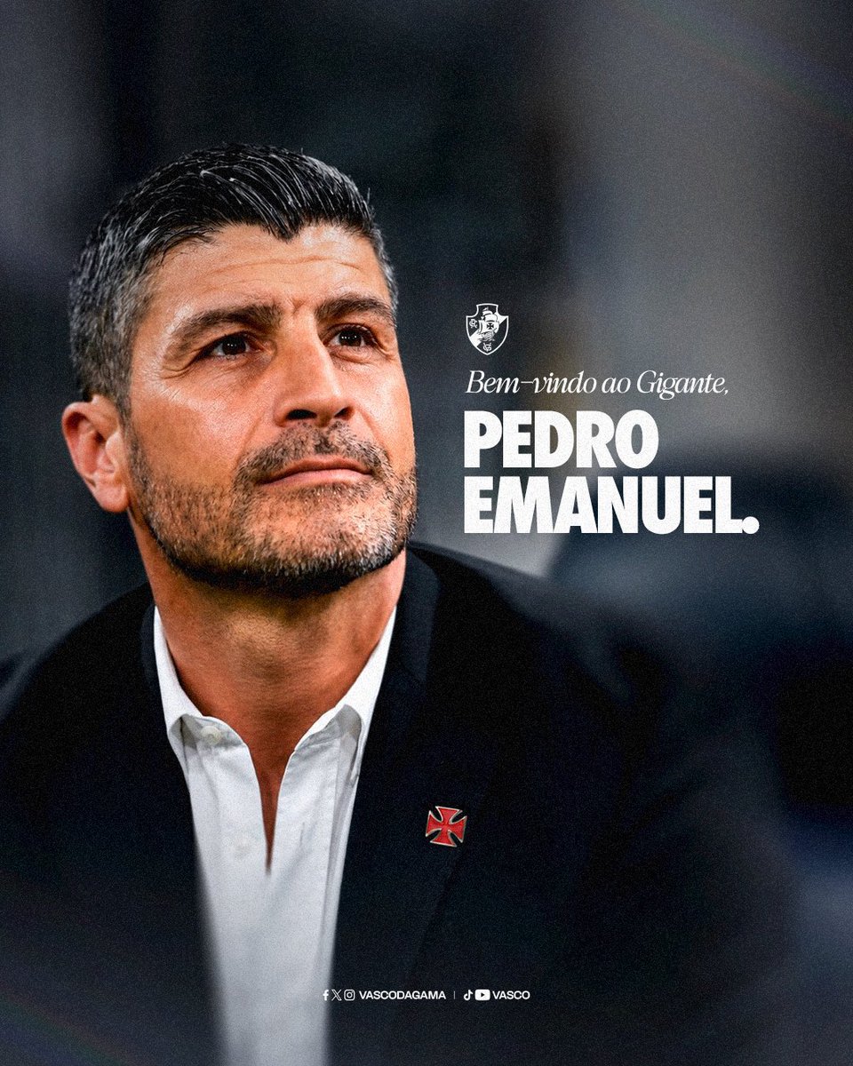 NewsAlmirantee's tweet photo. OFICIAL! Vasco anuncia a contratação do técnico português Pedro Emanuel.

🎨: @VascodaGama https://t.co/s08XmegBbT
