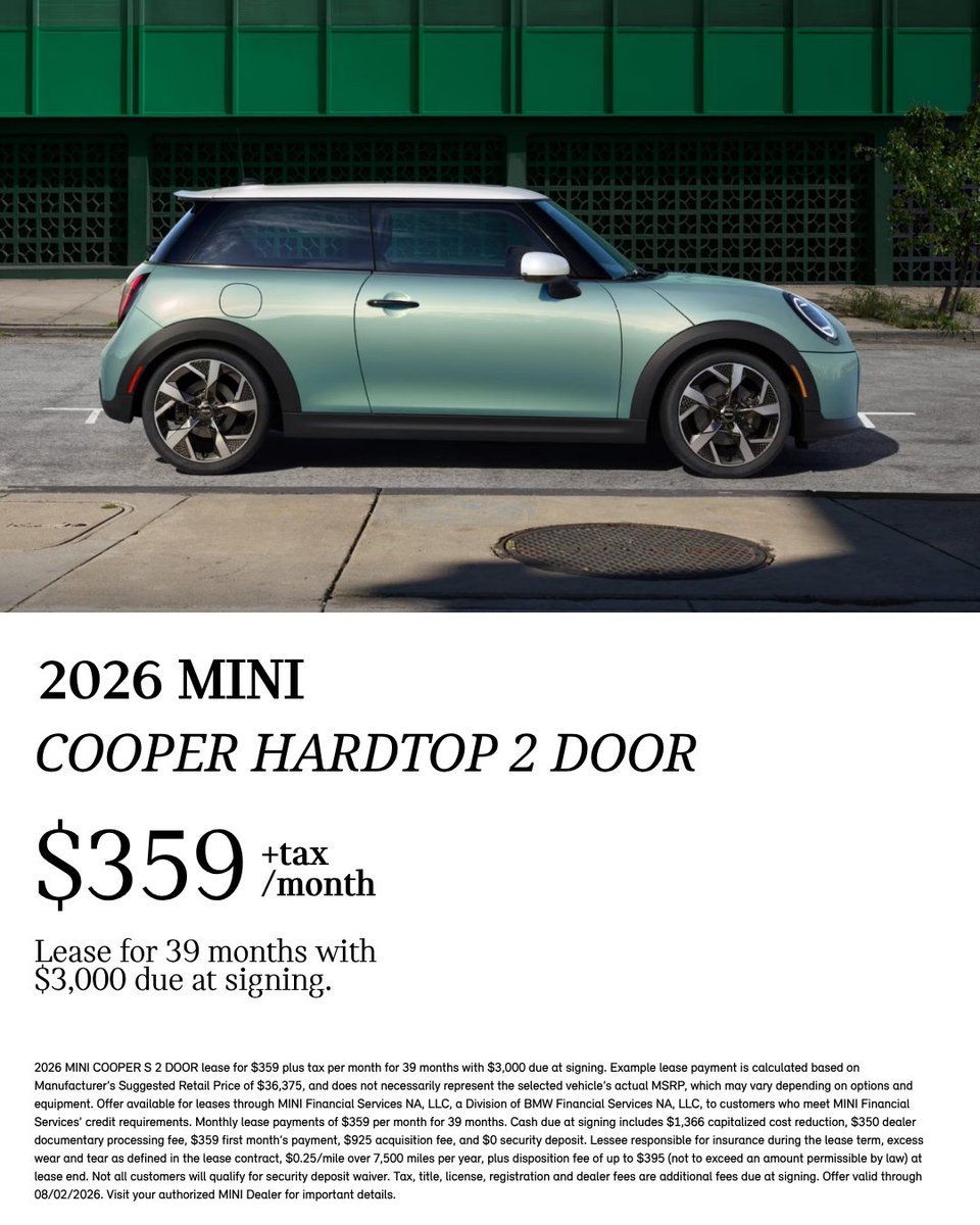 MotorwerksMINI's tweet photo. Great vehicles deserve great offers. Explore today's finance rates and lease opportunities on select new models before they're gone. Visit us to learn more and take your favorite for a test drive.
#MotorwerksMINI #MINI https://t.co/P3ETDko6qx