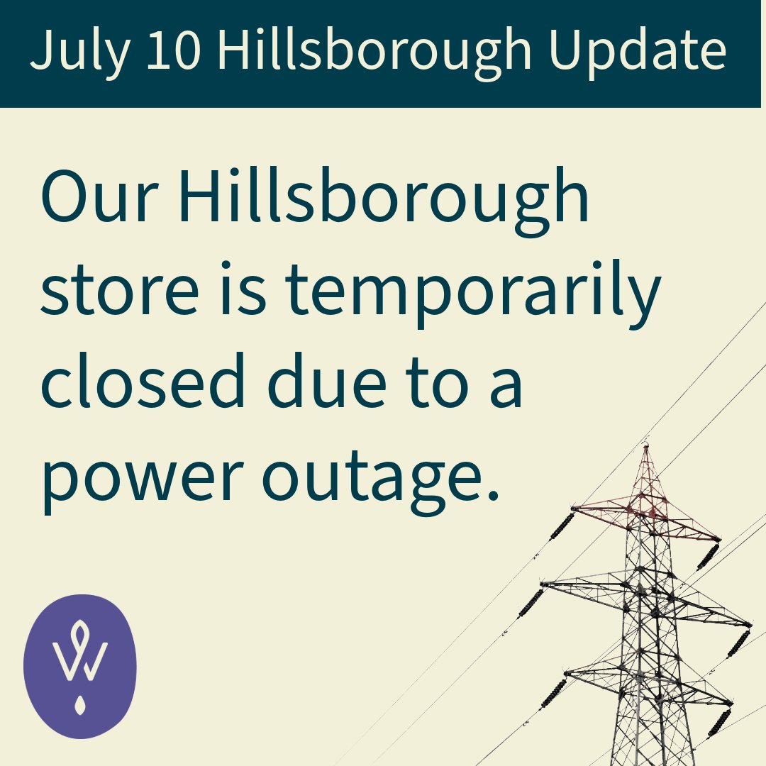 WeaverStreet's tweet photo. As of this afternoon, July 10, our Hillsborough store is experiencing a power outage and is currently closed. All other locations are currently open; we hope to see you again in Hillsborough tomorrow! https://t.co/1hUP6DCoPW