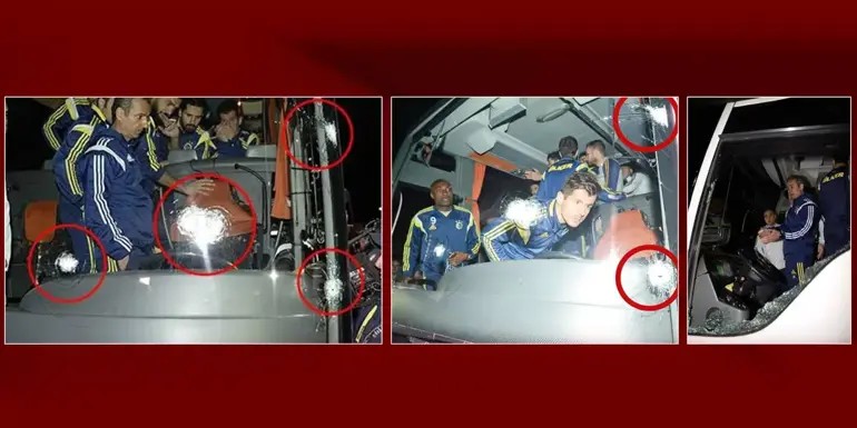 Fener's tweet photo. CNN Türk İstanbul Haber Koordinatörü Nihat Uludağ:

"Bir el tarafından durdurulan, karartılan ve asla ilerletilemeyen bir soruşturma süreci var. Olay yerinin stratejik olarak seçilmesi, tam da viyadük girişinde otobüs saatte 100 km hızla giderken bu saldırının yapılması ilk dikkat çeken unsur.

İkincisi ise Fenerbahçe otobüsünü adeta bir gölge gibi takip eden esrarengiz, siyah renkli bir otomobilin varlığı.

İşin ilginç yanı, gözaltına alınan kişilere bu saldırıyı kendilerinin gerçekleştirip gerçekleştirmediği sorulduğunda 'Hayır' cevabını veriyorlar. 'Peki sen neredeydin?' dediklerinde ise 'Ben evdeydim ve bu olaydan hiç haberim yok' diyorlar. Fakat geriye dönük yapılan HTS çalışmasına, baz analizi ve daraltılmış baz kayıtlarına bakıldığında, o kişilerin maalesef Fenerbahçe Spor Kulübü otobüsünü gölge gibi takip ettikleri belirlenmiş durumda. Ama ne hikmetse, buna rağmen soruşturma bir türlü ilerletilemedi.

O dönem olaya karışan, olay yerine ilk gelen komiser yardımcısı, karakol amiri, ilçe emniyet müdürü, olayı soruşturan savcı ve olayı yargılamakla görevli hakimin, yani bu süreçte yer alan isimlerin hepsinin FETÖ'cü olduğu ortaya çıktı."