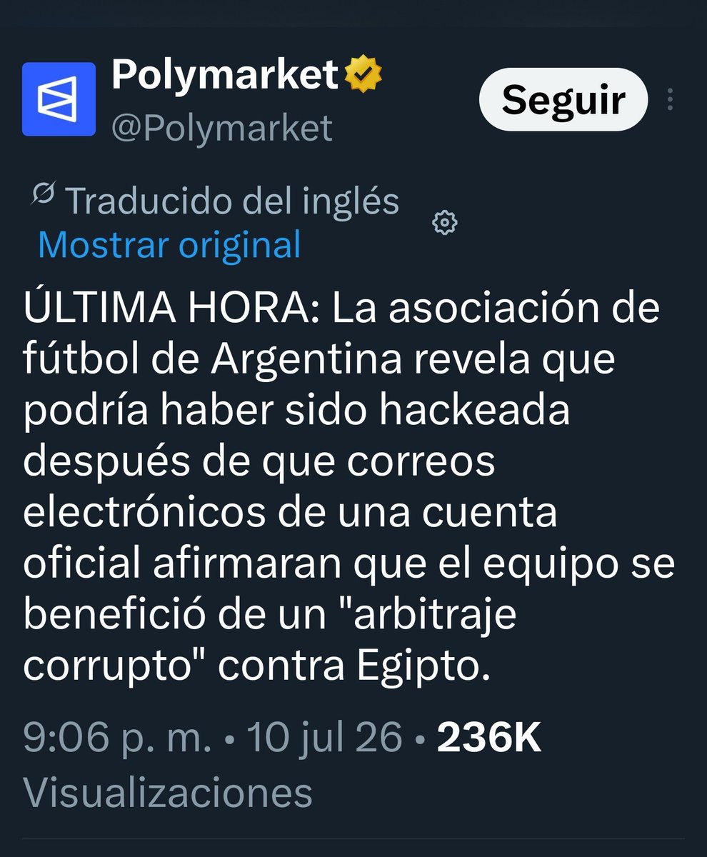 MikaRM26's tweet photo. 🚨💣 La Asociación del Fútbol Argentino denunciando que los hackearon tras filtrarse correos de "arbitraje corrupto" contra Egipto y
Romain Molina anunciando para mañana la mayor investigación sobre la mafia del fútbol argentino...

​El terremoto que se le viene a la FIFA y al fútbol argentino va a ser histórico.
Vayan sacando palomitas.🍿