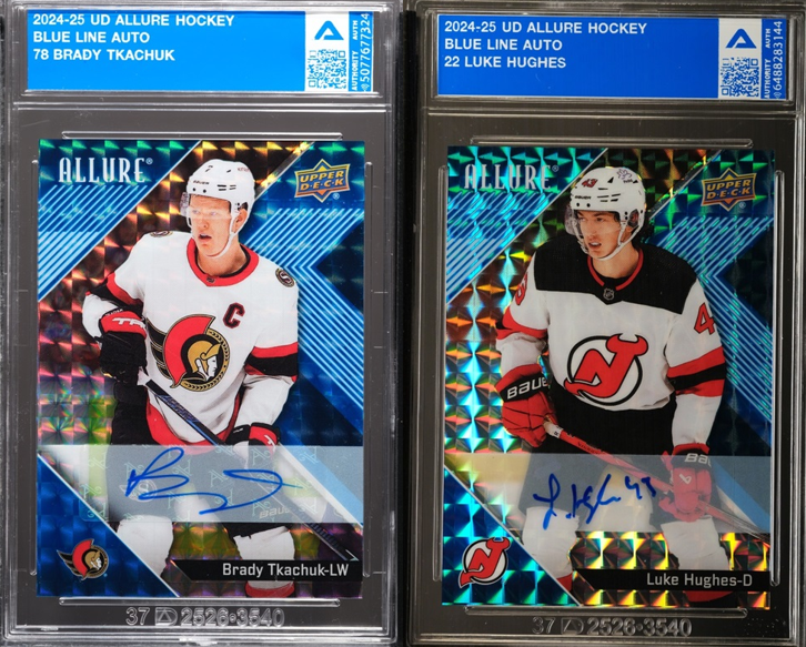 authcollect's tweet photo. 2024-25 Allure Hockey has arrived at The Authority! Now available on connected retailer Upper Deck e-Pack® and can be instantly transferred into The Authority to vault, slab, grade and sell!

#TheAuthority #Sportscards #Collecting https://t.co/0NWVxxhZgi