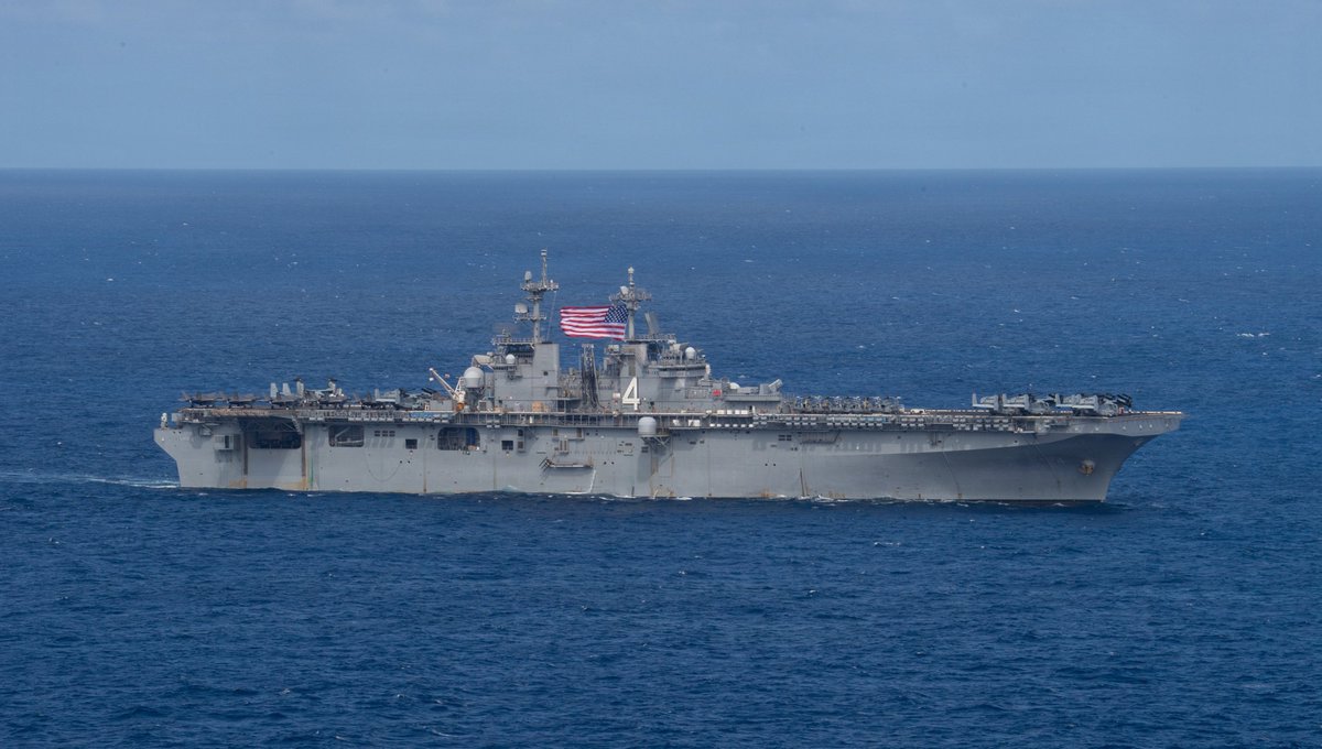 sentdefender's tweet photo. Newsmax reports that the USS Boxer and its embarked 11th Marine Expeditionary Unit (MEU) were temporarily sidelined during the opening weeks of the conflict with Iran after an engine cooling system failure forced the amphibious assault ship to divert to Diego Garcia for repairs.

The unexpected maintenance issue reportedly removed a key U.S. rapid-response capability at a time when the Pentagon was enforcing a maritime blockade of Iran and considering additional military options. After repairs were completed, the Boxer Amphibious Ready Group resumed operations and is now supporting renewed U.S. operations in the Middle East.

The incident also underscores broader concerns about the readiness and availability of the Navy's amphibious fleet, which continues to limit the Marine Corps' ability to rapidly respond to global crises.

Source: https://t.co/nLhpWTgcOt