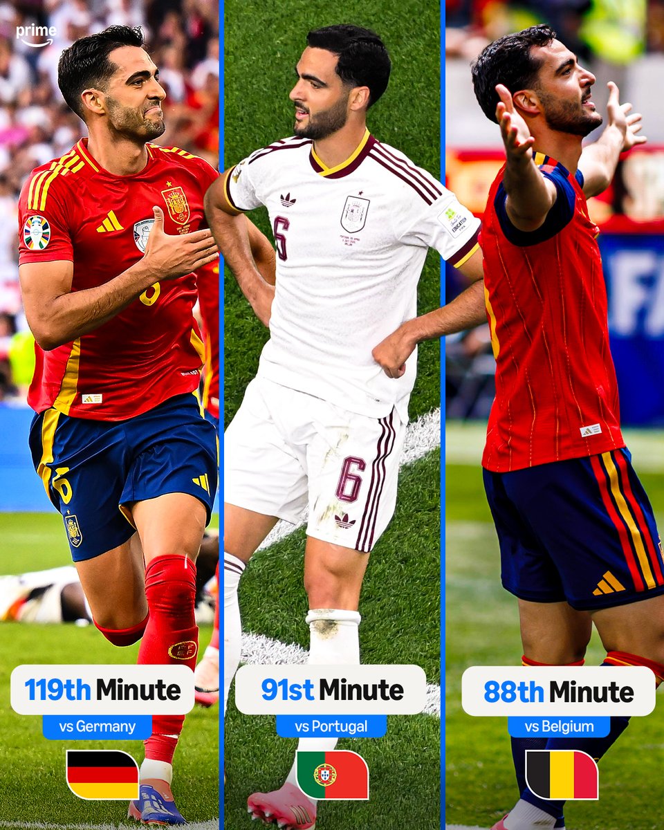 primevideosport's tweet photo. CLUTCH MERINO STRIKES AGAIN ⚡️🇪🇸

Another HUGE late winner for La Roja in a major knock-out game 😤 https://t.co/8JYcMqRbvG