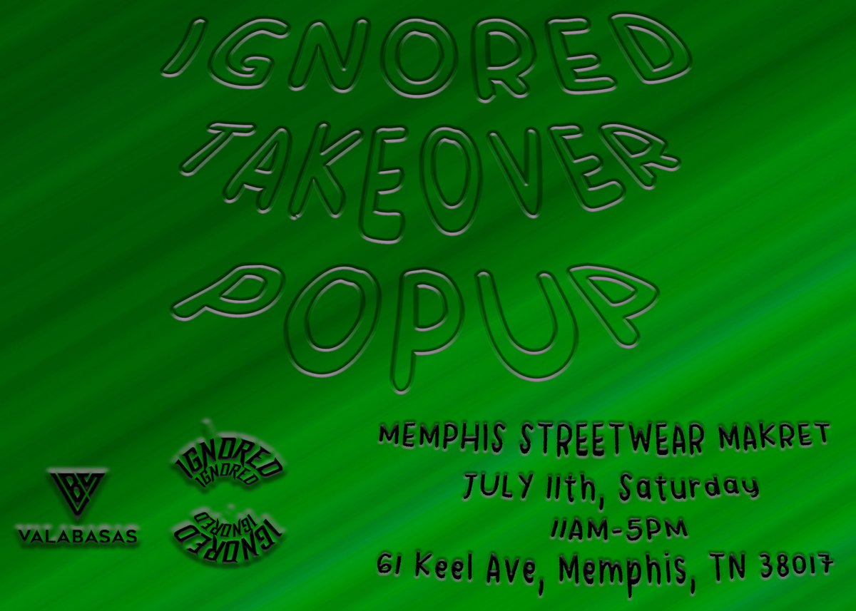 Ignoredjosh9's tweet photo. Memphis Streetwear Market tomorrow

Pull up on me !! https://t.co/WvHjf35zog