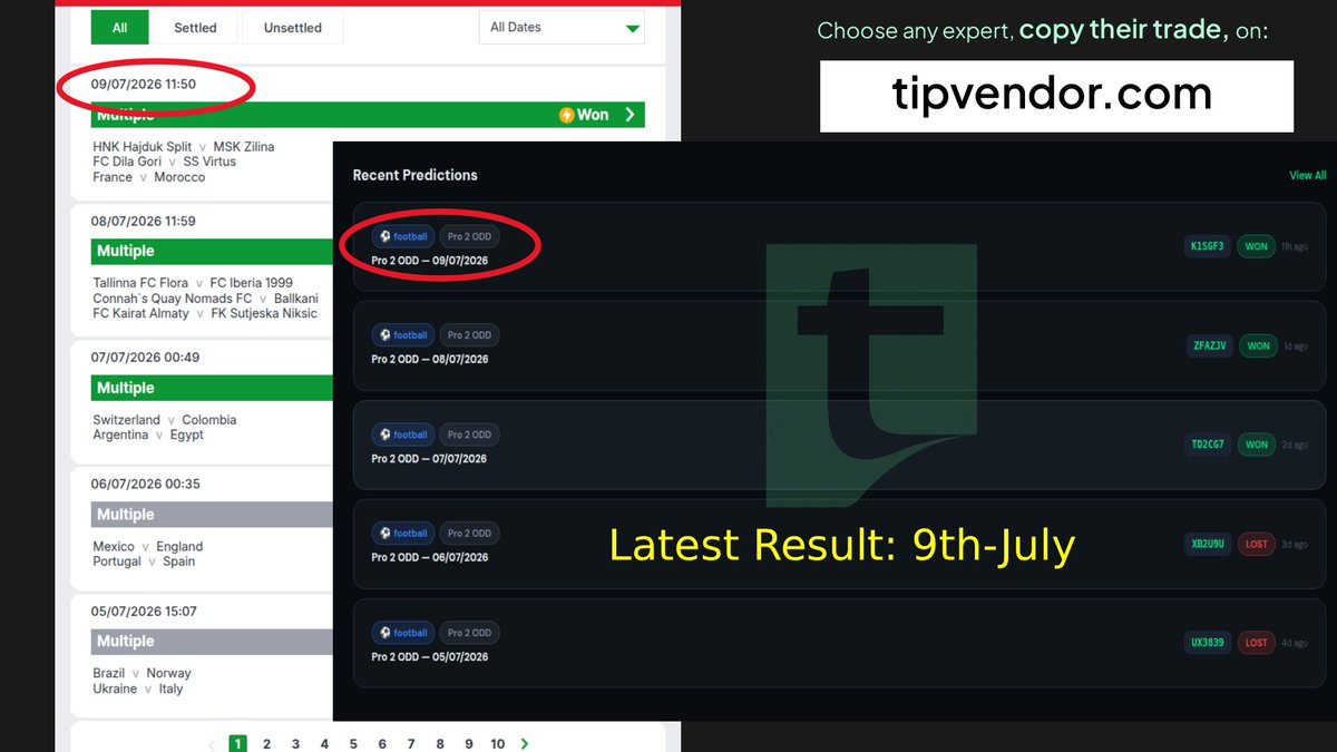 tipvendor's tweet photo. Find independent forecasting experts on https://t.co/vSfkK7effv. Their records are immutable and verified by a third-party governance system. https://t.co/TdcrvEW20R