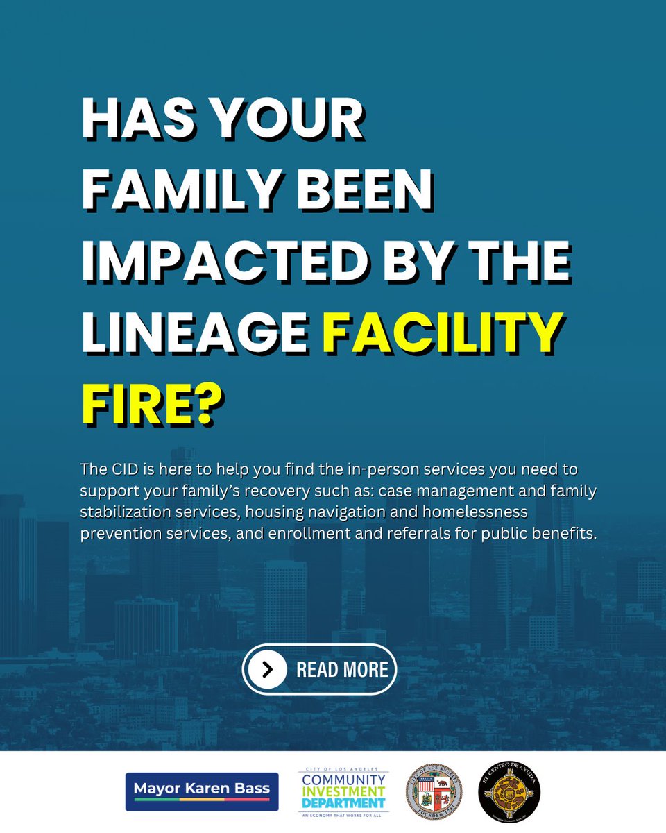 CIFDLA's tweet photo. The Community Investment Department (CID) is connecting families with free, in-person support services!

All of our FamilySource Centers offer essential services and support to help you navigate emergencies and everyday times of need. #LA4Families https://t.co/UsmHQvYBhs