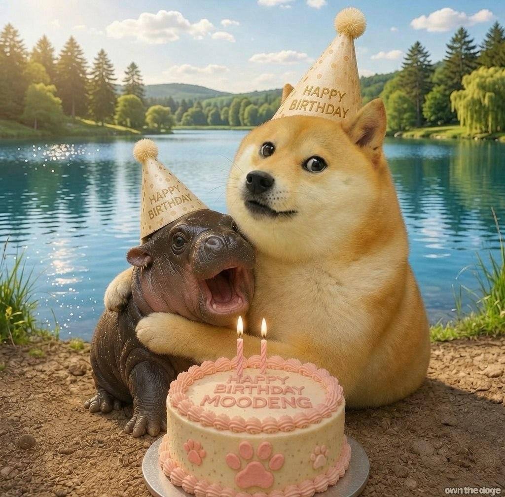 ownthedoge's tweet photo. Happy Birthday Moo Deng 🎂