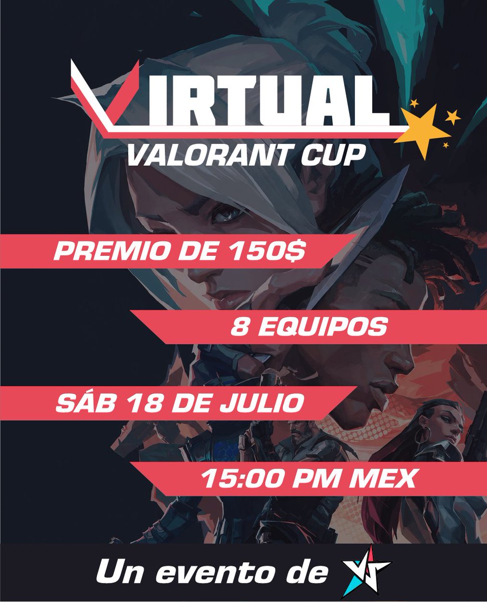VStarsVT's tweet photo. ⏳ESTAS A TIEMPO...
🧛♂️En COLABORACIÓN con @FyonLV
🌟VIRTUAL VALORANT CUP🌟
⚔️40 VTUBERS - 8 EQUIPOS
📡CASTEADO y TRANSMITIDO
💸150$ de PREMIO
🗓️18 y 19 de JULIO
Etiqueta a tu VTuber Favorito :D
🔽Formulario en los comentarios🔽
#VVC #VTuber #Valorant #VirtualValorantCup https://t.co/hQ0GAd3MgH