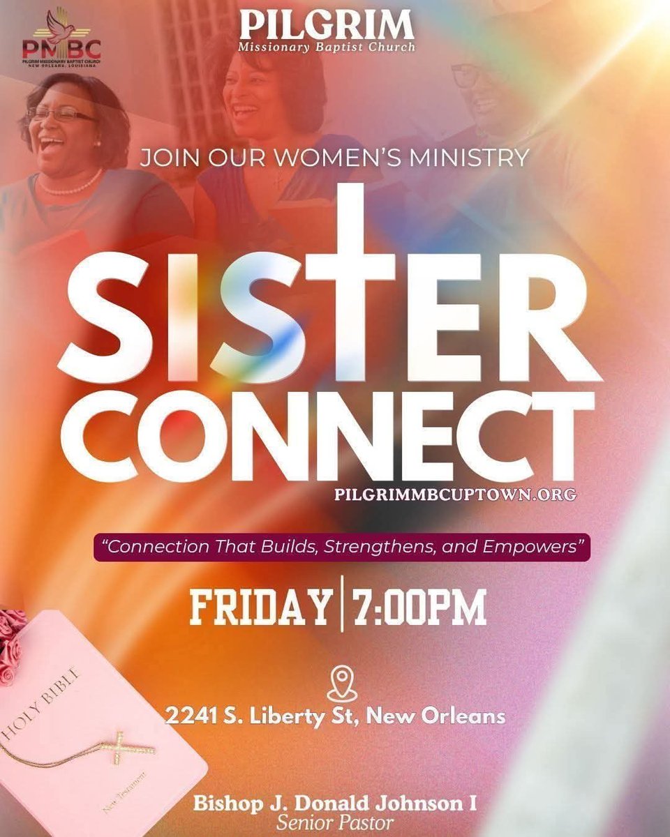 OverseerJD's tweet photo. Calling all WOMEN!!!!!! The S.I.G. Ministry of the Pilgrim Missionary Baptist Church Uptown New Orleans will have thier meeting today at 7pm!!!! All WOMEN are invited!!!! https://t.co/tMxZK2JV5c
