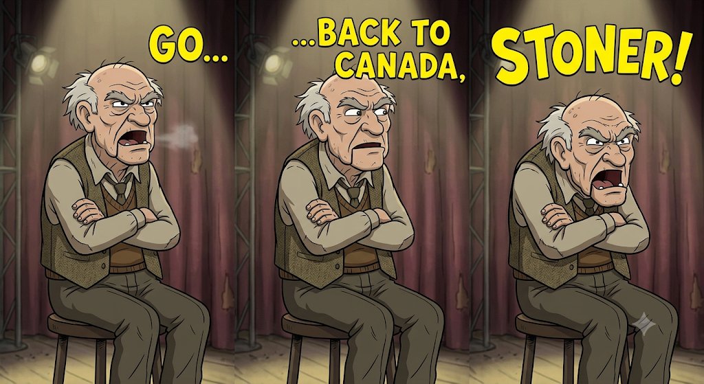 dialtones6's tweet photo. @RossyPrime Go back to Canada, you washed up doper! You give us boomers a bad rap! Evidently it's not enough for you to see our generation making clown asses of themselves at those stupid No Kings farces! You're a fake who's here for the money. Get off our lawns you old old sack of farts! https://t.co/u0C3AFZXDh