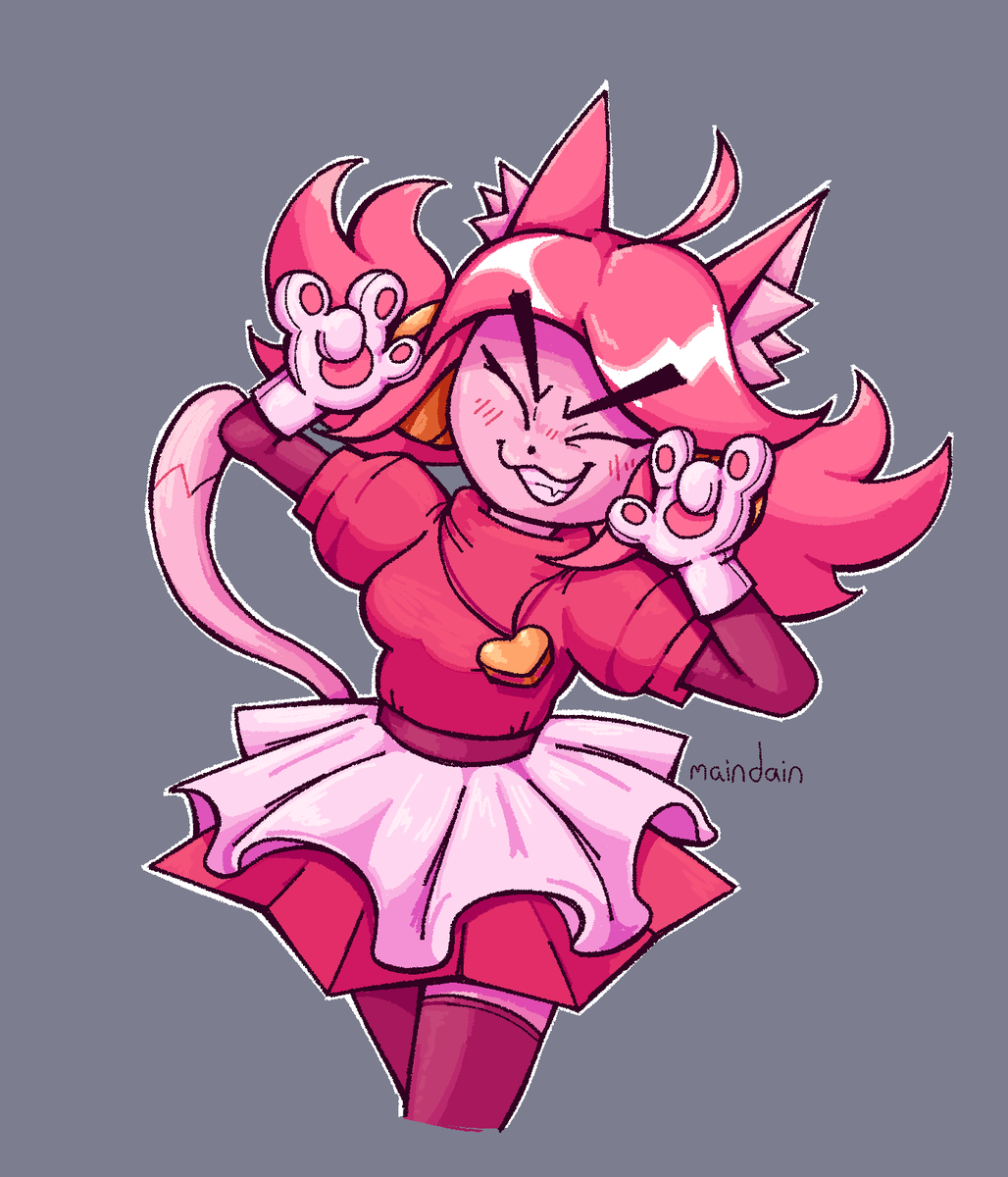 maindained's tweet photo. mew mew but she's like a little more pink today #undertale (day 107) https://t.co/VyH9issy4O