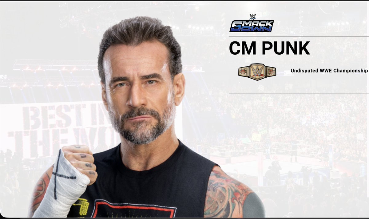 Teffo_01's tweet photo. CM Punk is now officially part of Smackdown in WWE’s roster page.

Punk returns as a member of the blue brand after 16 years when he became one of the hottest heels in the company thanks to his acclaimed feud with Jeff Hardy, won the World Title twice and formed the Straight Edge Society.

Can’t wait for him to carry this show on his back again like 2009 🔥