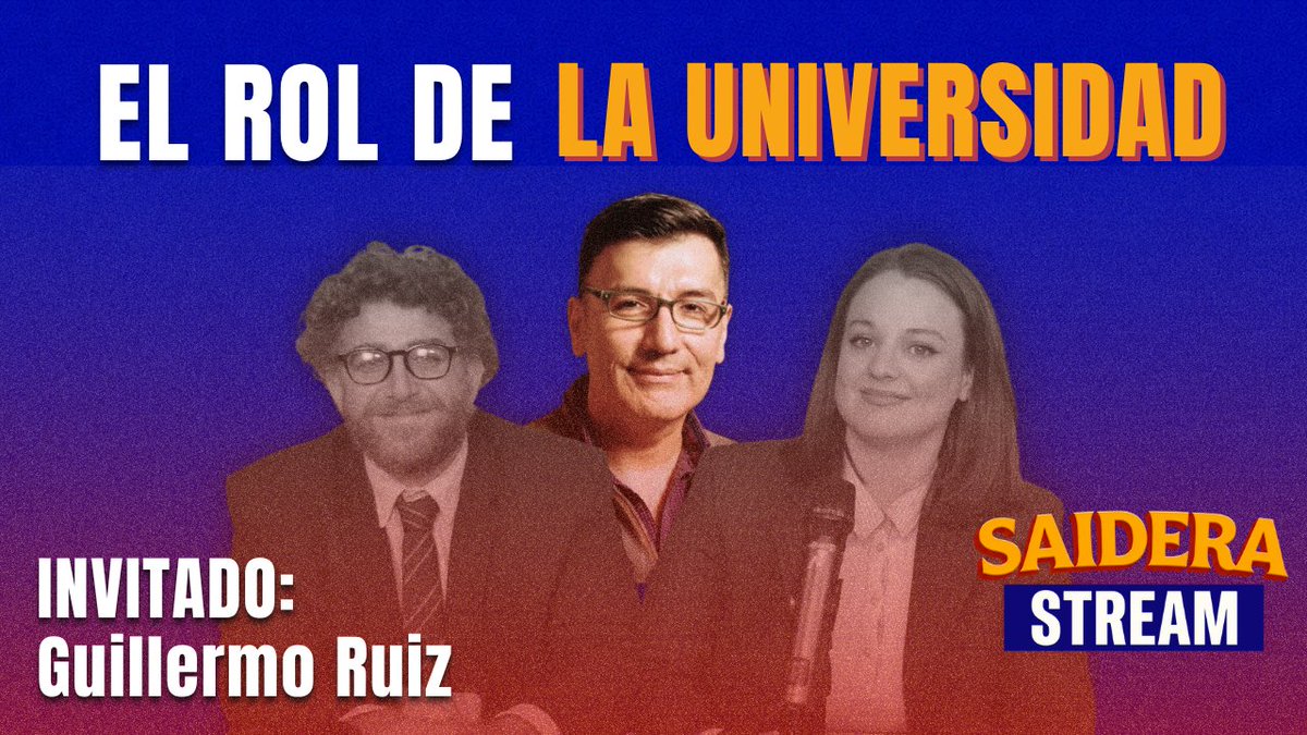 SaideraStream's tweet photo. NUEVO EPISODIO!

En esta ocasión Gamal y @KievSanta entrevistan a Guillermo Ruiz, Doctor en Educación e Investigador del CONICET, un invitado de lujo, para hablar sobre el rol de la Universidad en la Sociedad Argentina.

LINK EN LA BIO 🫂 https://t.co/BR6DjHT3qS