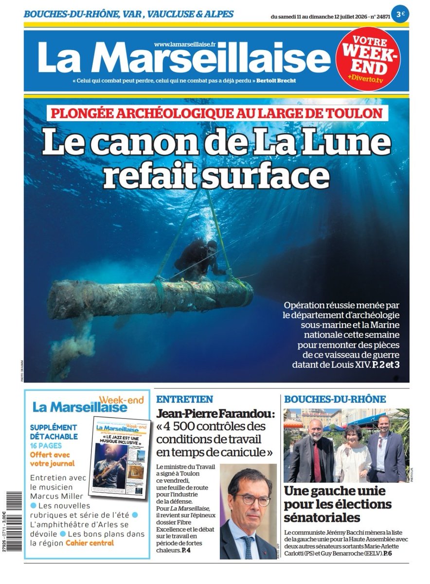 LeoPurguette's tweet photo. #ÀlaUne des 11 et 12 juillet 2026 #Archéologie #LouisXIV #Toulon #LaLune #JeanPierreFarandou #Travail #Var #Défense #BouchesDuRhône #Sénatoriales #JérémyBacchi #WeekEnd
En kiosque et par abonnement sur https://t.co/v33E8KieoH https://t.co/OzmLBIJURU