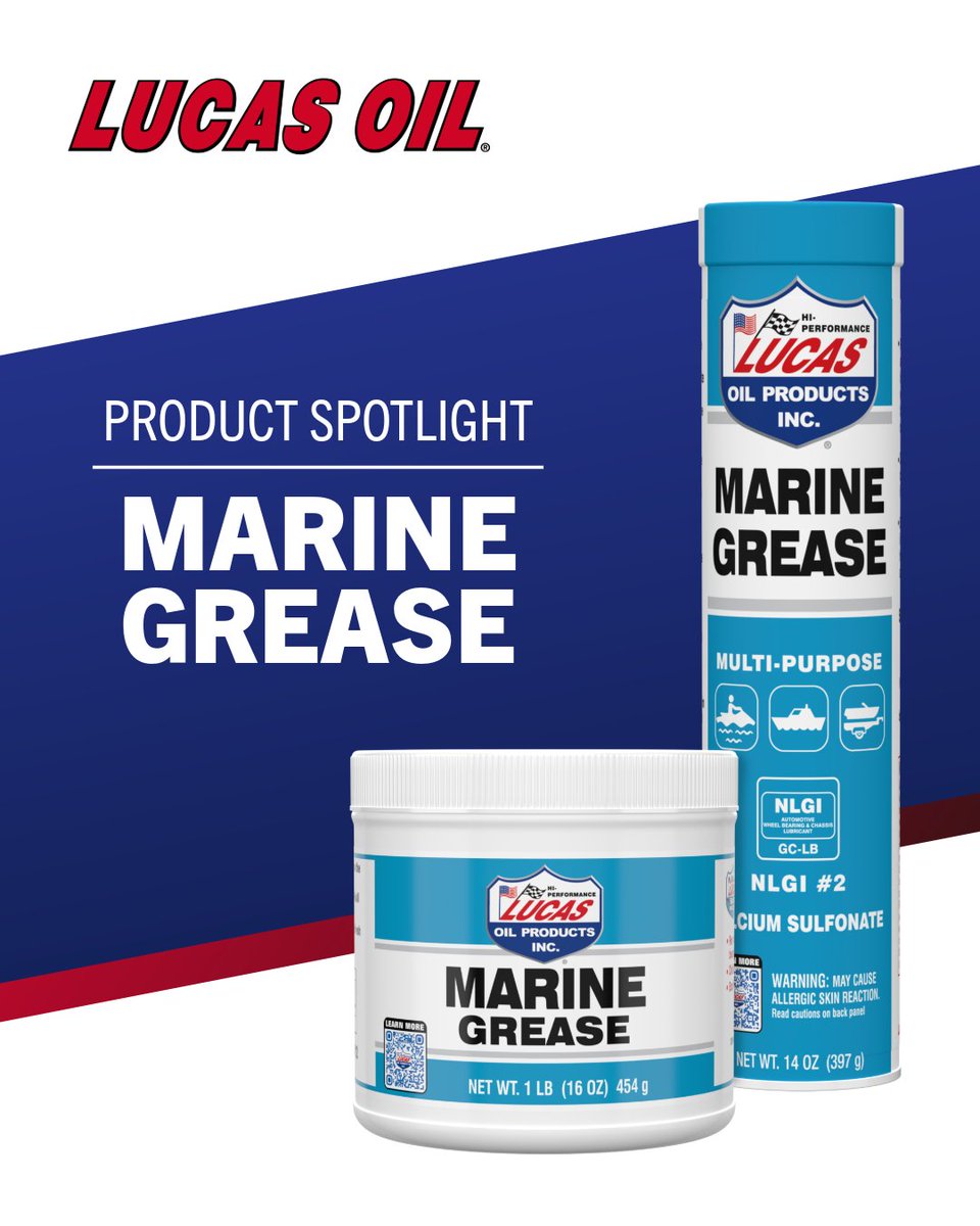Lucas_Oil's tweet photo. Built for life on the water.

Lucas Marine Grease delivers the protection boat owners depend on season after season.
#LucasOil #ItWorks https://t.co/4LkkRu2SmO