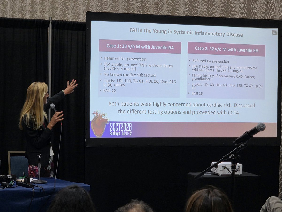 jonathan_aun's tweet photo. 🌟From PCAT to FAI @Bweber04 illustrates the value of plaque biology in Immune Mediated Inflammatory Disorders!🔍 Highlighting the potential value of these tools to risk stratify &amp; monitor therapy!🫀 #EarlyCareer  @Heart_SCCT @UTSWMedCenter @BWHCVImaging #SCCT2026 @Heart_SCCT https://t.co/CWOXqmZk2v